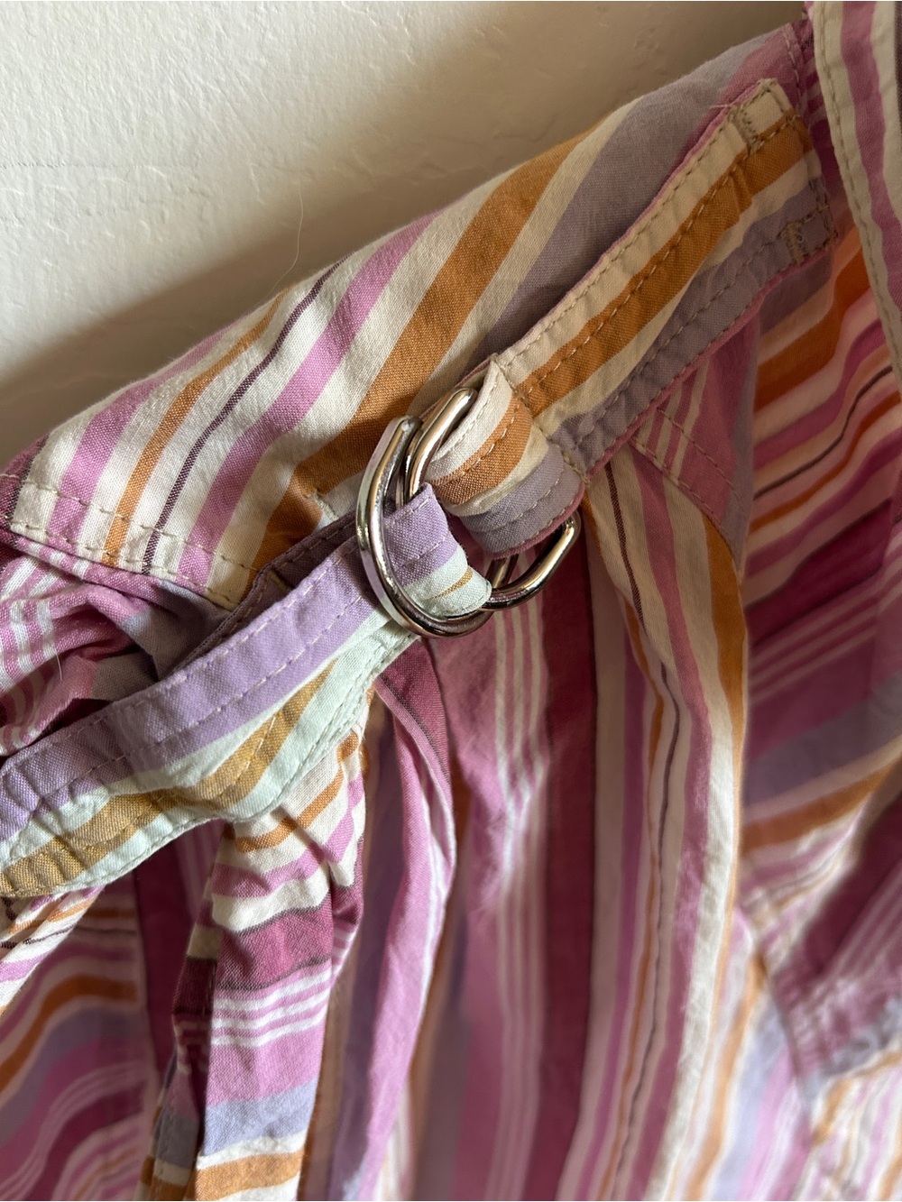 Isabel Marant Striped Pink, Yellow & White Cotton Puff-Sleeve Blouse - Picture 4 of 10